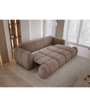 Sofa Kanapa BOMO 3 osobowa z funkcją spania i pojemnikiem w tkaninie SALVADOR 03 WERSAL