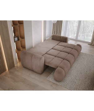 Sofa Kanapa BOMO 3 osobowa z funkcją spania i pojemnikiem w tkaninie SALVADOR 03 WERSAL