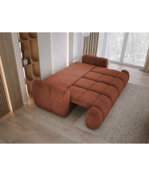 Sofa Kanapa BOMO 3 osobowa z funkcją spania i pojemnikiem w tkaninie SALVADOR 07 WERSAL
