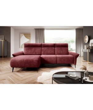 Narożnik STELVIO S układ L Lewostronny z funkcją elektrycznej regulacji głebokości siedziska i oparcia WERSAL