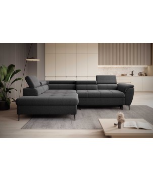 Narożnik TEMPO Lewostronny w układzie L z funkcją spania i pojemnikiem WERSAL