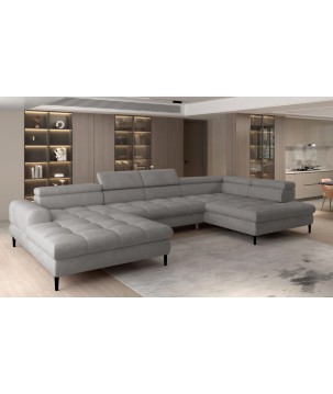 Narożnik VOSS XL układ U Prawostronny z funkcją spania i pojemnikiem WERSAL