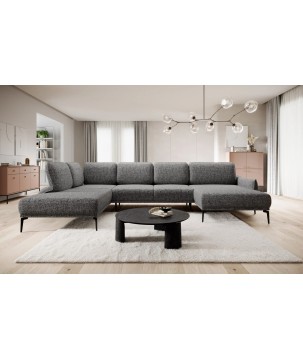 Narożnik STORM XL układ U Lewostronny z funkcją regulacji oparcia i wysuwu podnóżka WERSAL