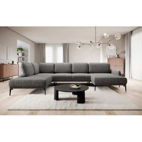 Narożnik STORM XL układ U Lewostronny z funkcją regulacji oparcia i wysuwu podnóżka WERSAL