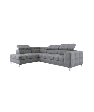 Narożnik PABLOS układ L strona Lewa w tkaninie CLOUD 81 regulowane zagłówki z funkcją spania