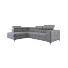 Narożnik PABLOS układ L strona Lewa w tkaninie CLOUD 81 regulowane zagłówki z funkcją spania