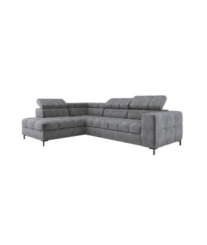 Narożnik PABLOS układ L strona Lewa w tkaninie CLOUD 82 regulowane zagłówki z funkcją spania