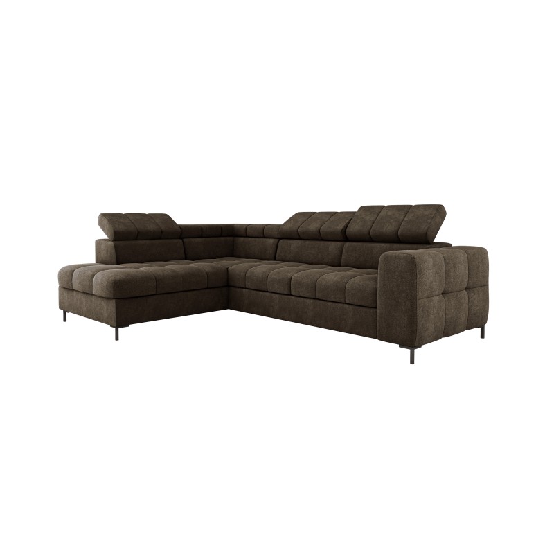 Narożnik PABLOS układ L strona Lewa w tkaninie VOGUE 06 regulowane zagłówki z funkcją spania