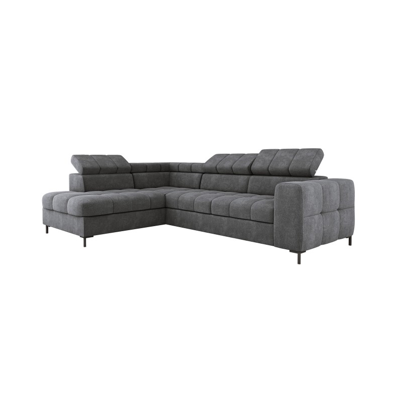 Narożnik PABLOS układ L strona Prawa w tkaninie VOGUE 16 regulowane zagłówki z funkcją spania