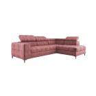 Narożnik PABLOS układ L strona Prawa w tkaninie CLOUD 63 regulowane zagłówki z funkcją spania