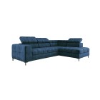 Narożnik PABLOS układ L strona Prawa w tkaninie CLOUD 74 regulowane zagłówki z funkcją spania