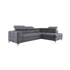 Narożnik PABLOS układ L strona Prawa w tkaninie CLOUD 91 regulowane zagłówki z funkcją spania