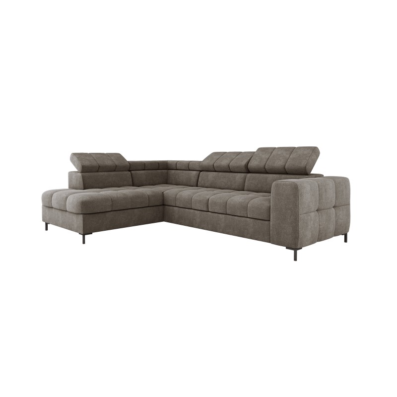 Narożnik PABLOS układ L strona Lewa w tkaninie VOGUE 04 regulowane zagłówki z funkcją spania