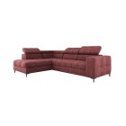 Narożnik PABLOS układ L strona Lewa w tkaninie VOGUE 08 regulowane zagłówki z funkcją spania