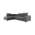 Narożnik PABLOS układ L strona Prawa w tkaninie VOGUE 16 regulowane zagłówki z funkcją spania