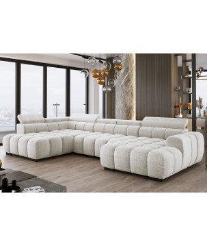 Narożnik BULL XL Lewostronny z elektryczną funkcją regulacji tkanina Eden 01 Biały WERSAL