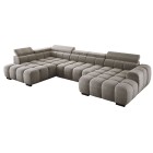 Narożnik BULL XL Lewostronny z elektryczną funkcją regulacji tkanina Eden 07 Jasnoszary WERSAL