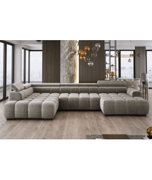 Narożnik BULL XL Lewostronny z elektryczną funkcją regulacji tkanina Eden 07 Jasnoszary WERSAL