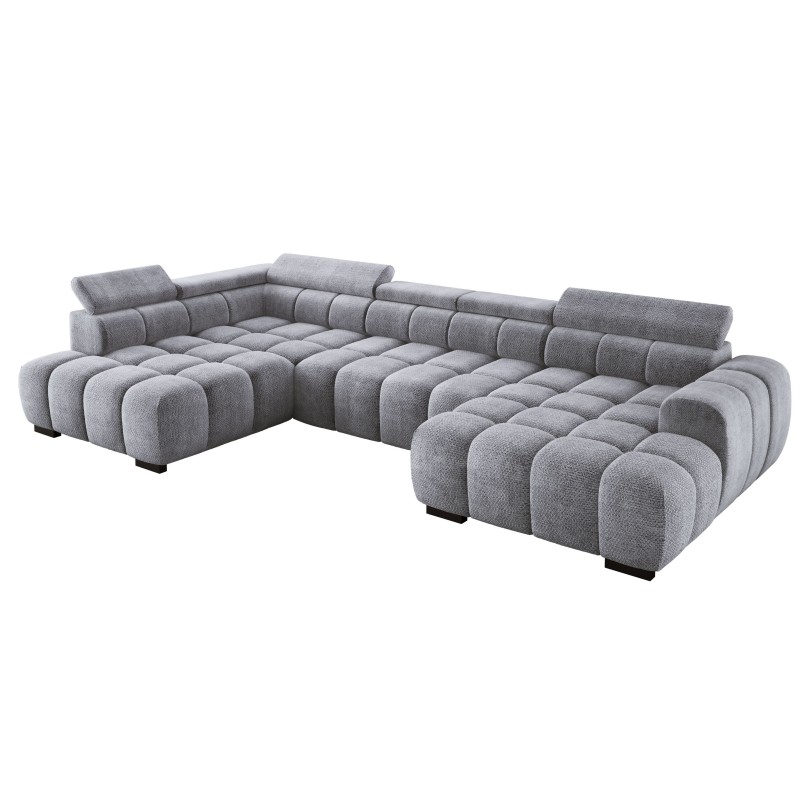 Narożnik BULL XL Lewostronny z elektryczną funkcją regulacji tkanina Eden 18 Srebrny WERSAL