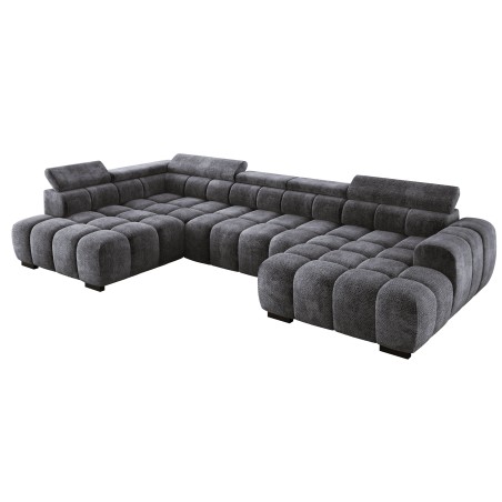 Narożnik BULL XL Lewostronny z elektryczną funkcją regulacji tkanina Eden 20 Szary WERSAL