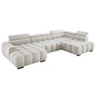 Narożnik BULL XL Prawostronny z elektryczną funkcją regulacji tkanina Eden 01 Biały WERSAL