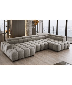 Narożnik BULL XL Prawostronny z elektryczną funkcją regulacji tkanina Eden 07 Jasnoszary WERSAL