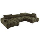 Narożnik BULL XL Prawostronny z elektryczną funkcją regulacji tkanina Eden 12 Zielony WERSAL