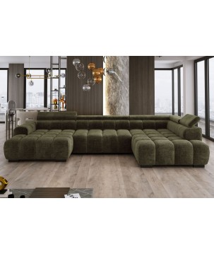 Narożnik BULL XL Prawostronny z elektryczną funkcją regulacji tkanina Eden 12 Zielony WERSAL