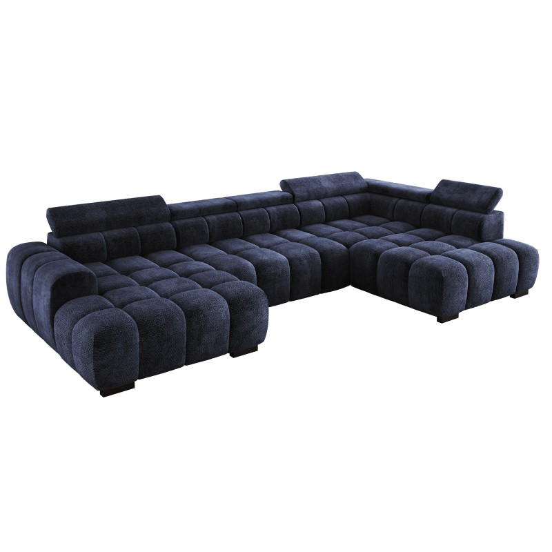 Narożnik BULL XL Prawostronny z elektryczną funkcją regulacji tkanina Eden 16 Niebieski WERSAL