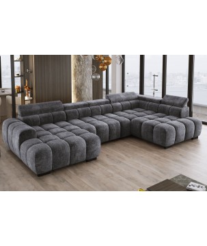 Narożnik BULL XL Prawostronny z elektryczną funkcją regulacji tkanina Eden 20 Szary WERSAL