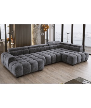 Narożnik BULL XL Prawostronny z elektryczną funkcją regulacji tkanina Eden 20 Szary WERSAL