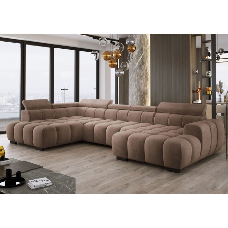 Narożnik BULL XL Lewostronny z elektryczną funkcją regulacji tkanina Salvador 03 Camelowy WERSAL