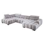 Narożnik BULL XL Lewostronny z elektryczną funkcją regulacji tkanina Salvador 13 Złamana biel WERSAL