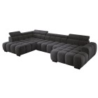 Narożnik BULL XL Lewostronny z elektryczną funkcją regulacji tkanina Salvador 15 Szary WERSAL