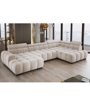 Narożnik BULL XL Prawostronny z elektryczną funkcją regulacji tkanina Salvador 01 Beżowy WERSAL