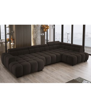 Narożnik BULL XL Prawostronny z elektryczną funkcją regulacji tkanina Salvador 04 Brąz Czekoladowy WERSAL