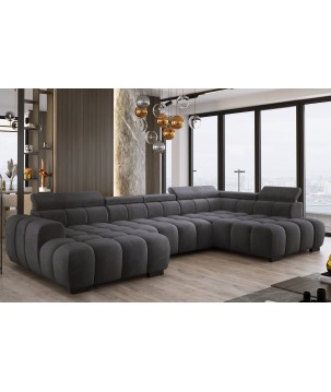 Narożnik BULL XL Prawostronny z elektryczną funkcją regulacji tkanina Salvador 15 Szary WERSAL