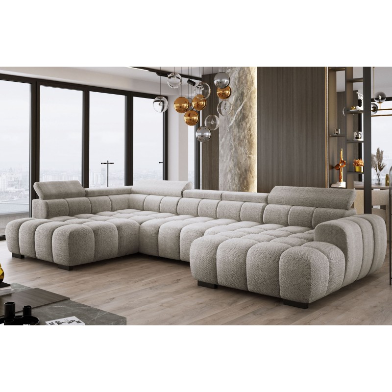 Narożnik BULL XL Lewostronny z elektryczną funkcją regulacji tkanina Eden 07 Jasnoszary WERSAL