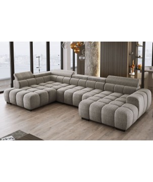 Narożnik BULL XL Lewostronny z elektryczną funkcją regulacji tkanina Eden 07 Jasnoszary WERSAL