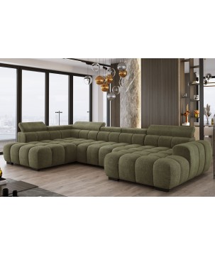 Narożnik BULL XL Lewostronny z elektryczną funkcją regulacji tkanina Eden 12 Zielony WERSAL