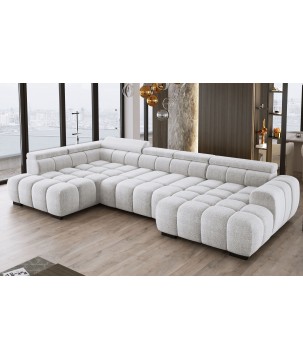 Narożnik BULL XL Lewostronny z elektryczną funkcją regulacji tkanina Eden 17 Złamana biel WERSAL