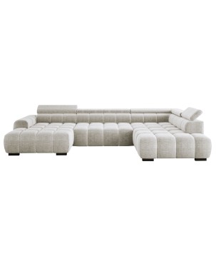 Narożnik BULL XL Prawostronny z elektryczną funkcją regulacji tkanina Eden 01 Biały WERSAL