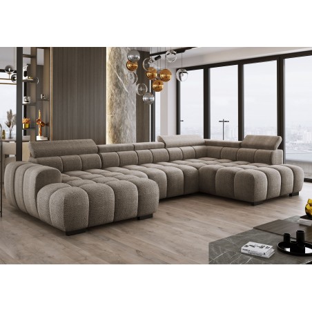 Narożnik BULL XL Prawostronny z elektryczną funkcją regulacji tkanina Eden 04 Camelowy WERSAL