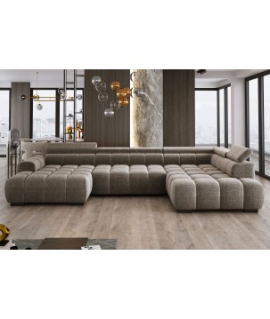 Narożnik BULL XL Prawostronny z elektryczną funkcją regulacji tkanina Eden 04 Camelowy WERSAL