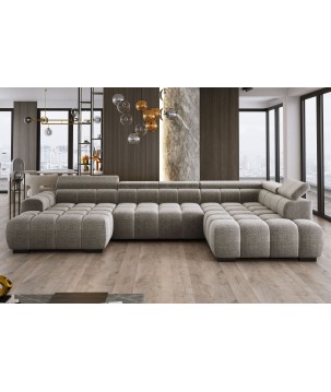 Narożnik BULL XL Prawostronny z elektryczną funkcją regulacji tkanina Eden 07 Jasnoszary WERSAL