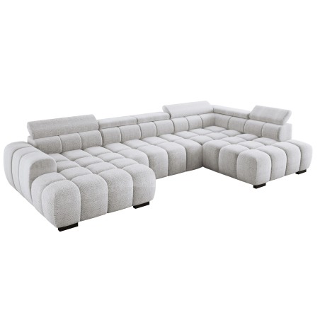 Narożnik BULL XL Prawostronny z elektryczną funkcją regulacji tkanina Eden 17 Złamana biel WERSAL