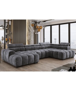 Narożnik BULL XL Prawostronny z elektryczną funkcją regulacji tkanina Eden 20 Szary WERSAL