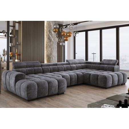 Narożnik BULL XL Prawostronny z elektryczną funkcją regulacji tkanina Eden 20 Szary WERSAL