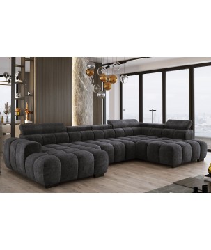 Narożnik BULL XL Prawostronny z elektryczną funkcją regulacji tkanina Eden 21 Antracytowy WERSAL