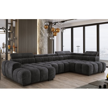 Narożnik BULL XL Prawostronny z elektryczną funkcją regulacji tkanina Eden 21 Antracytowy WERSAL